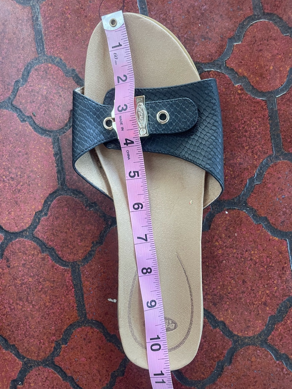 SALE Black Slide Sandals with Gold Buckle - Women - Picture 4 of 4